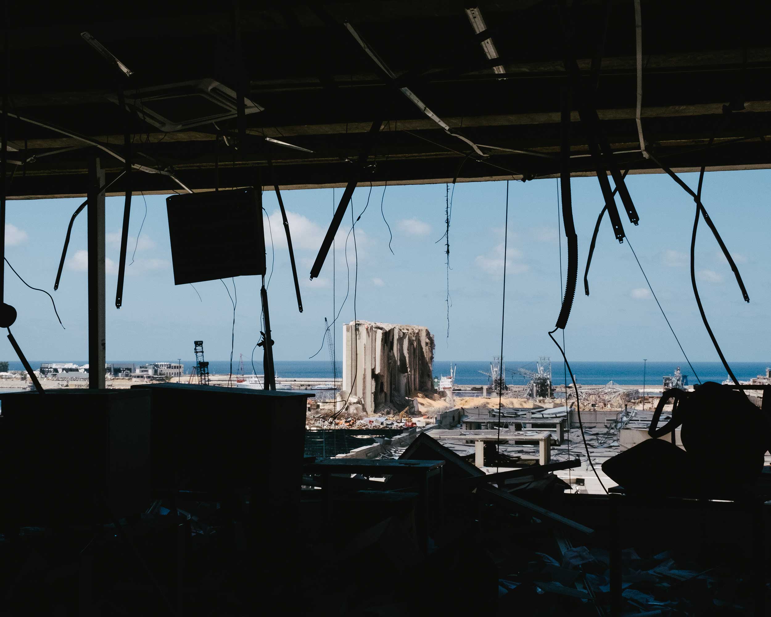 Un immeuble détruit à Beyrouth.